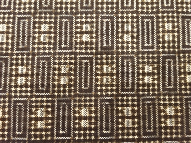 JAPANESE KIMONO / ANTIQUE KIMONO / SILK / DORO OSHIMA TSUMUGI / WOVEN ABSTRACT PATTERN